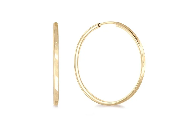 Серьги-конго из жёлтого золота без вставок