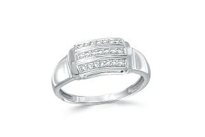 Кольцо из белого золота с 21 фианитами