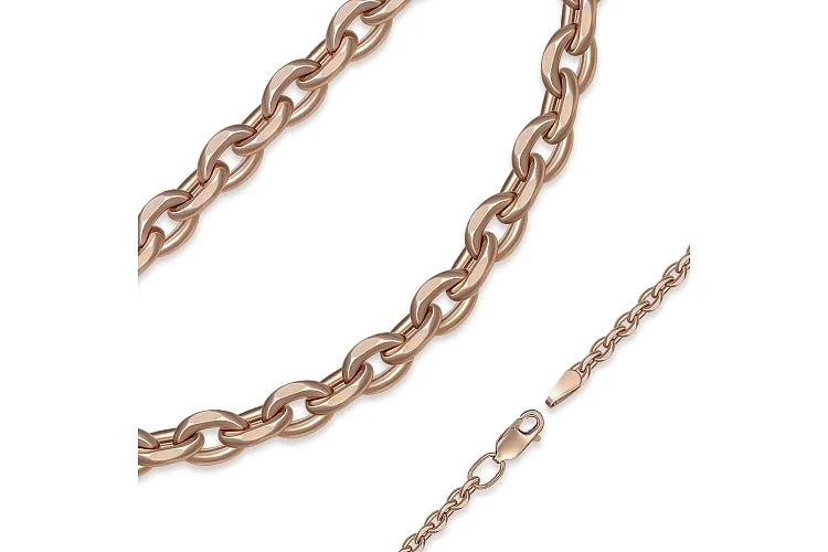 Цепь плетение якорь ⌀ нити 0,40 мм  из красного золота