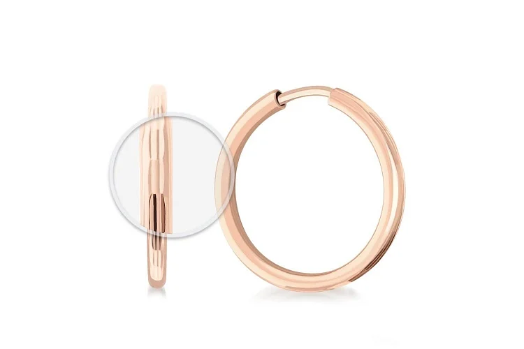 Серьги-конго из красного золота без вставок