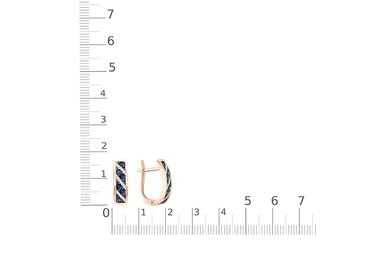 Серьги из красного золота с 12 сапфирами и 30 бриллиантами