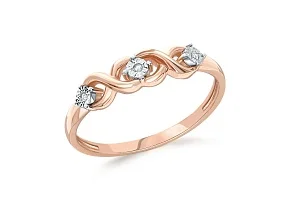 Кольцо из красного золота с 3 бриллиантами