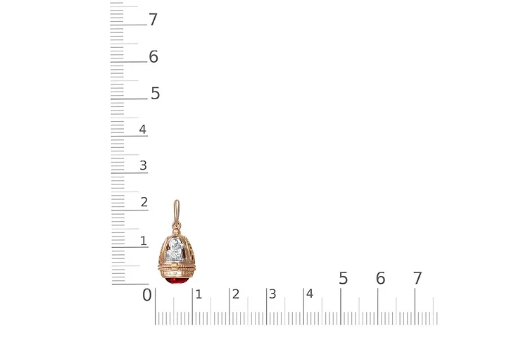Подвеска из красного золота с гранатом