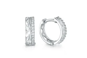 Серьги из белого золота с 24 фианитами