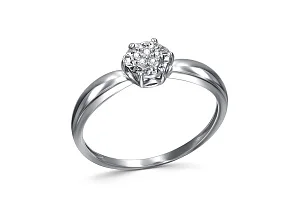 Кольцо Малинка из белого золота с 7 бриллиантами