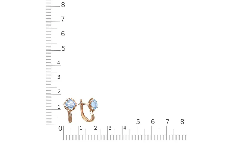 Серьги из красного золота с 2 топазами sky