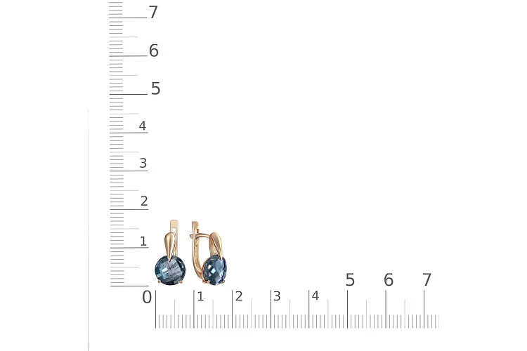 Серьги из красного золота с 2 топазами лондон