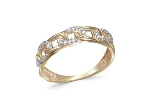 Кольцо из жёлтого золота с 30 фианитами