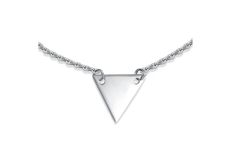Колье Треугольник из белого золота без вставок