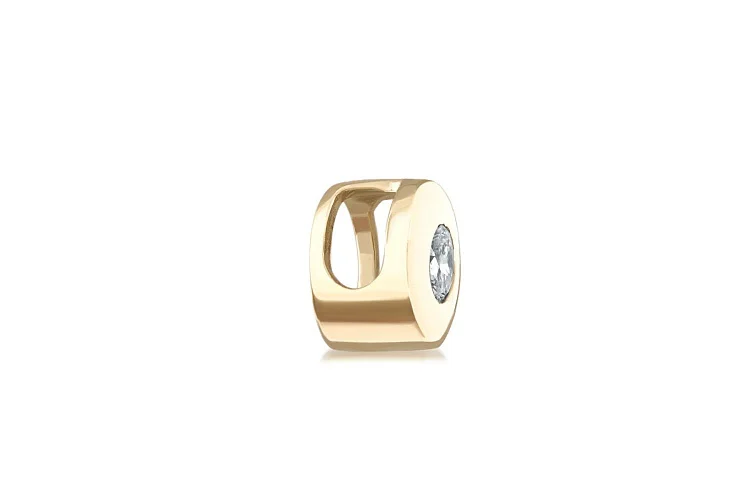 Подвеска Круг из жёлтого золота с муассанитом