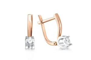 Серьги из красного золота с 2 муассанитами