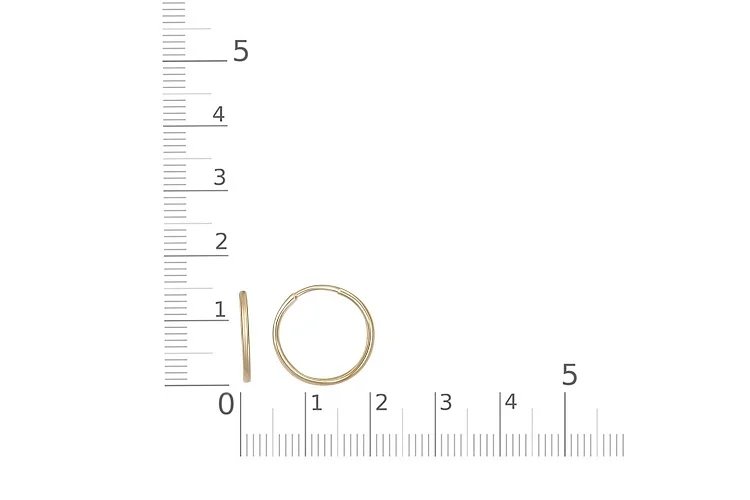 Серьги-конго из жёлтого золота без вставок