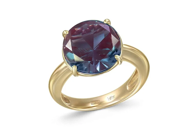 Кольцо из жёлтого золота с александритом