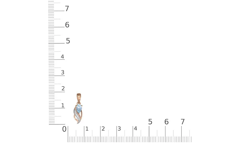 Подвеска из красного золота с топазом sky и 5 фианитами