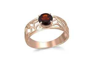 Кольцо из красного золота с гранатом