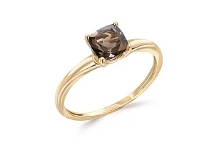 Кольцо из жёлтого золота с раухтопазом