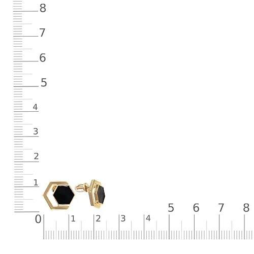 Серьги-пусеты Шестигранники из жёлтого золота без вставок
