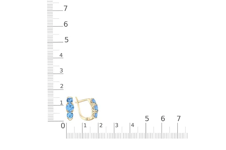 Серьги из жёлтого золота с 6 топазами swiss
