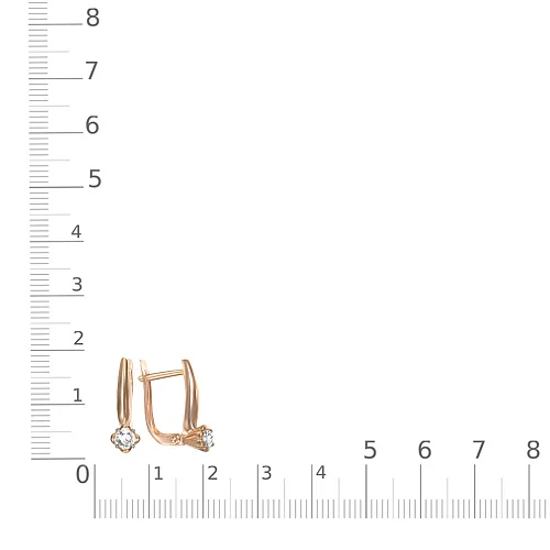 Серьги из красного золота с 2 бриллиантами