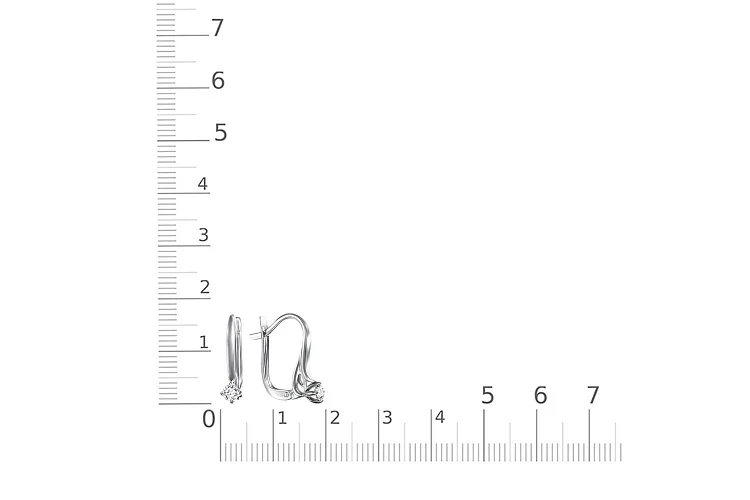 Серьги из белого золота с 2 бриллиантами