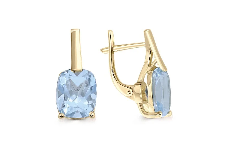 Серьги из жёлтого золота с 2 топазами sky