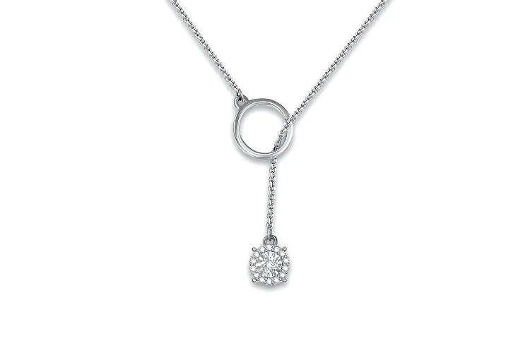 Колье Круг из белого золота с 15 бриллиантами