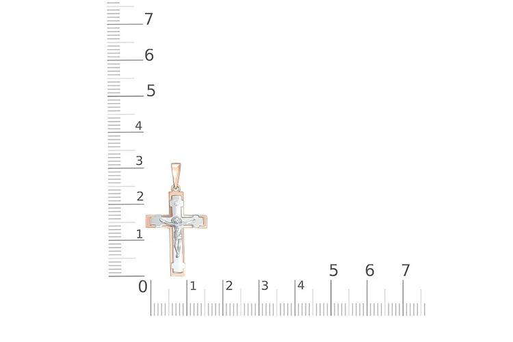 Крест из красного золота с фианитом