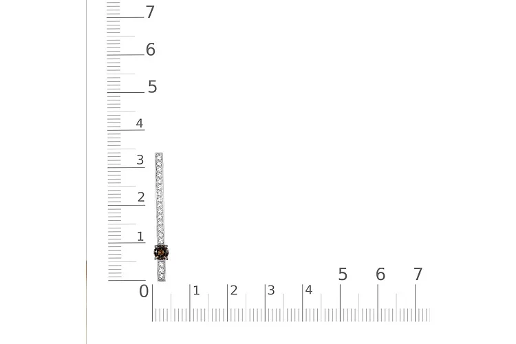 Подвеска Дорожка из красного золота с раухтопазом и 18 фианитами
