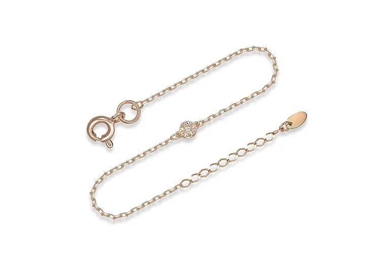 Браслет из красного золота с 2 бриллиантами