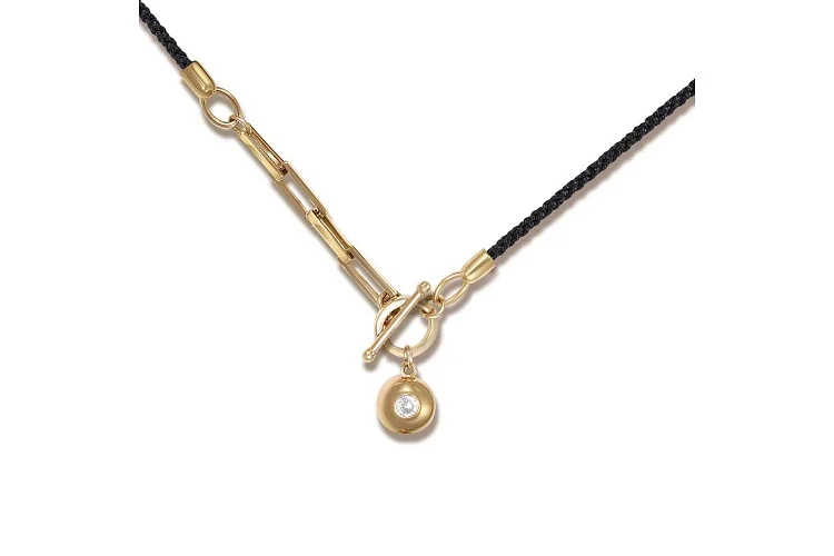 Колье из жёлтого золота с фианитом