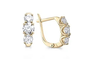 Серьги из жёлтого золота с 6 муассанитами