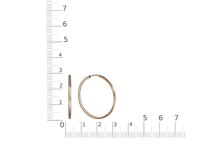 Серьги-конго из красного золота без вставок