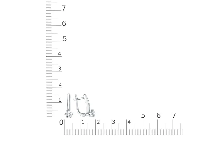 Серьги из белого золота с 2 фианитами