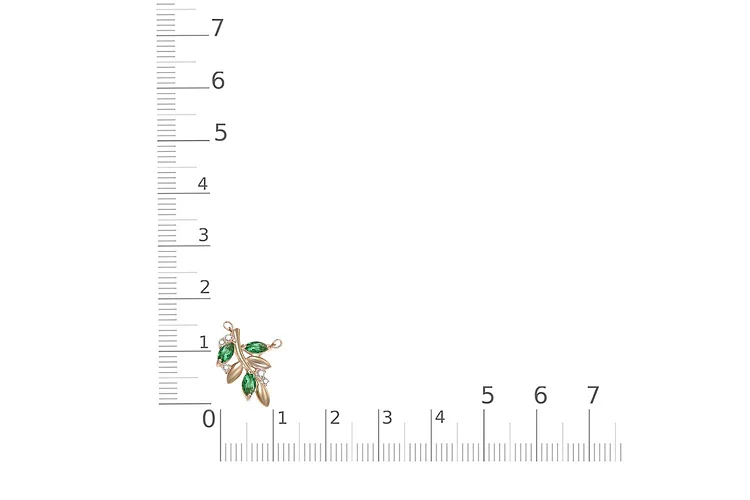 Колье Веточка из красного золота с 8 фианитами