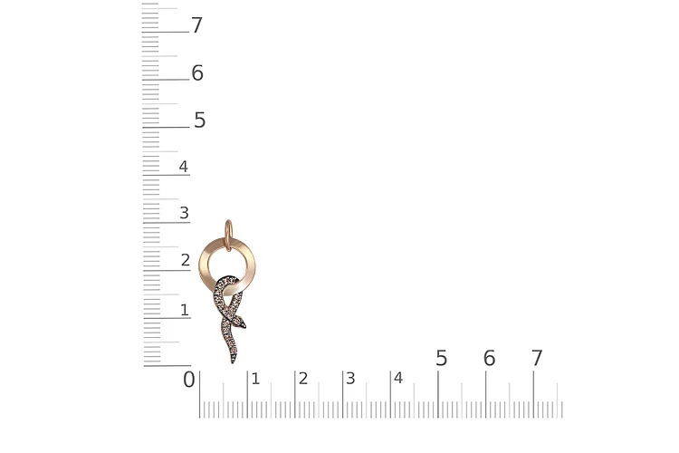 Подвеска Змея из красного золота с 17 фианитами