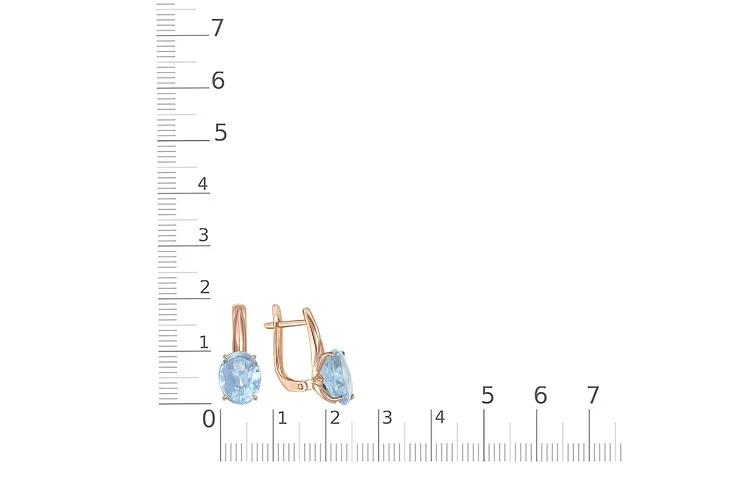 Серьги из красного золота с 2 топазами sky