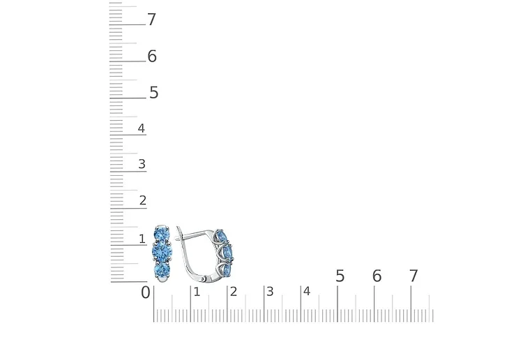 Серьги из белого золота с 6 циркониями