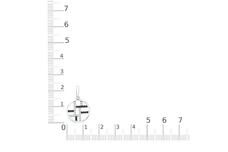 Подвеска Круг из белого золота с 36 фианитами