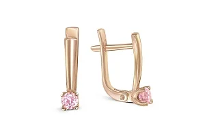 Серьги из красного золота с 2 ситаллами