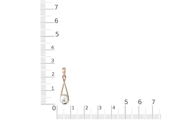 Подвеска из красного золота с жемчугом