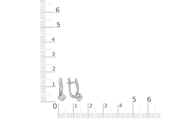 Серьги Цветы из белого золота с 2 бриллиантами