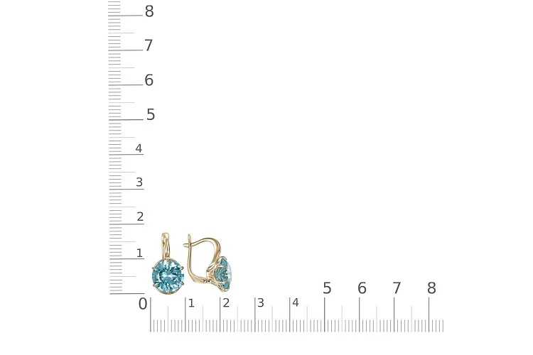 Серьги из жёлтого золота с 2 ситаллами