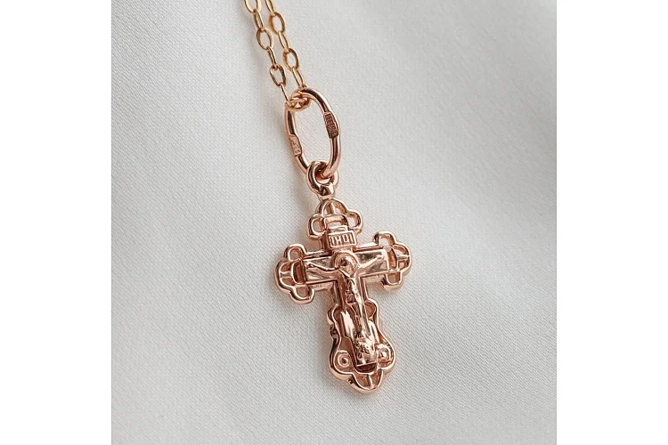 Крест из красного золота без вставок