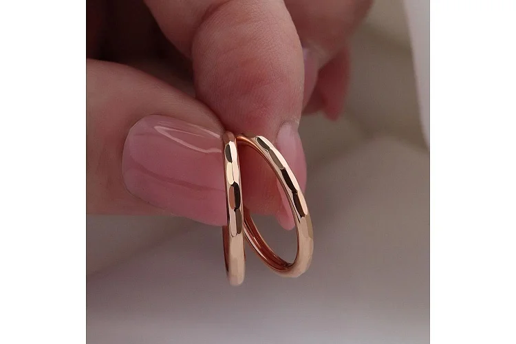 Серьги-конго из красного золота без вставок