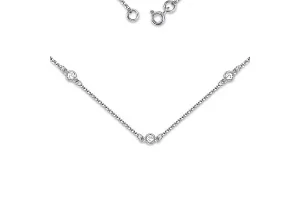 Колье из белого золота с 3 бриллиантами