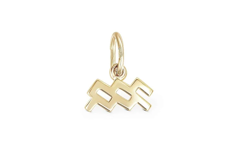 Подвеска Водолей из жёлтого золота без вставок