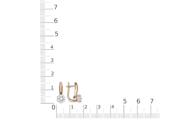 Серьги Малинки из красного золота с 18 бриллиантами