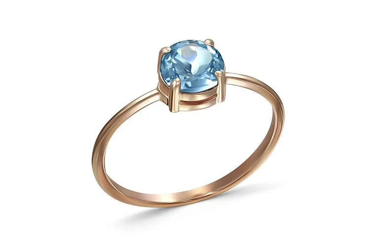 Кольцо из красного золота с топазом swiss