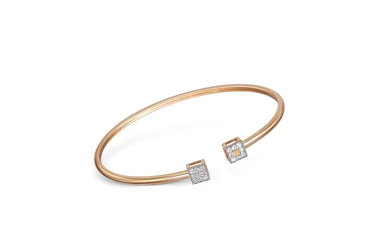 Браслет из красного золота с 17 фианитами