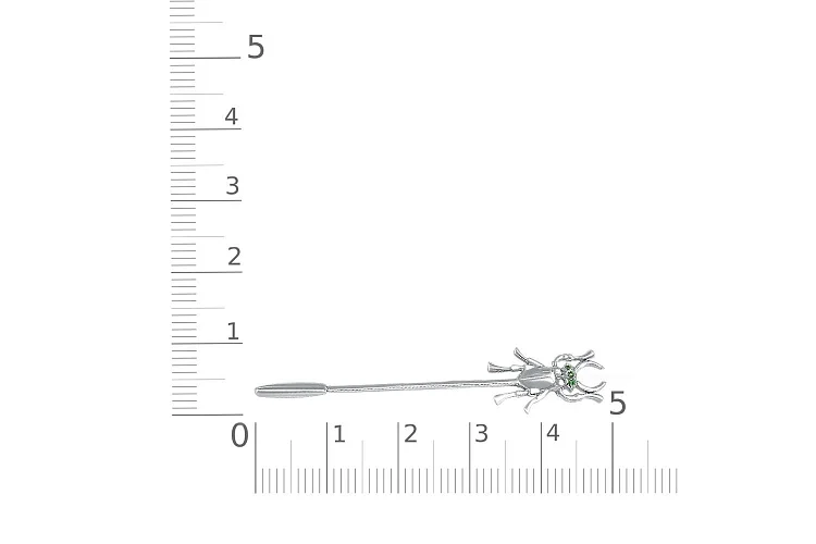 Брошь Жук из белого золота с 3 фианитами